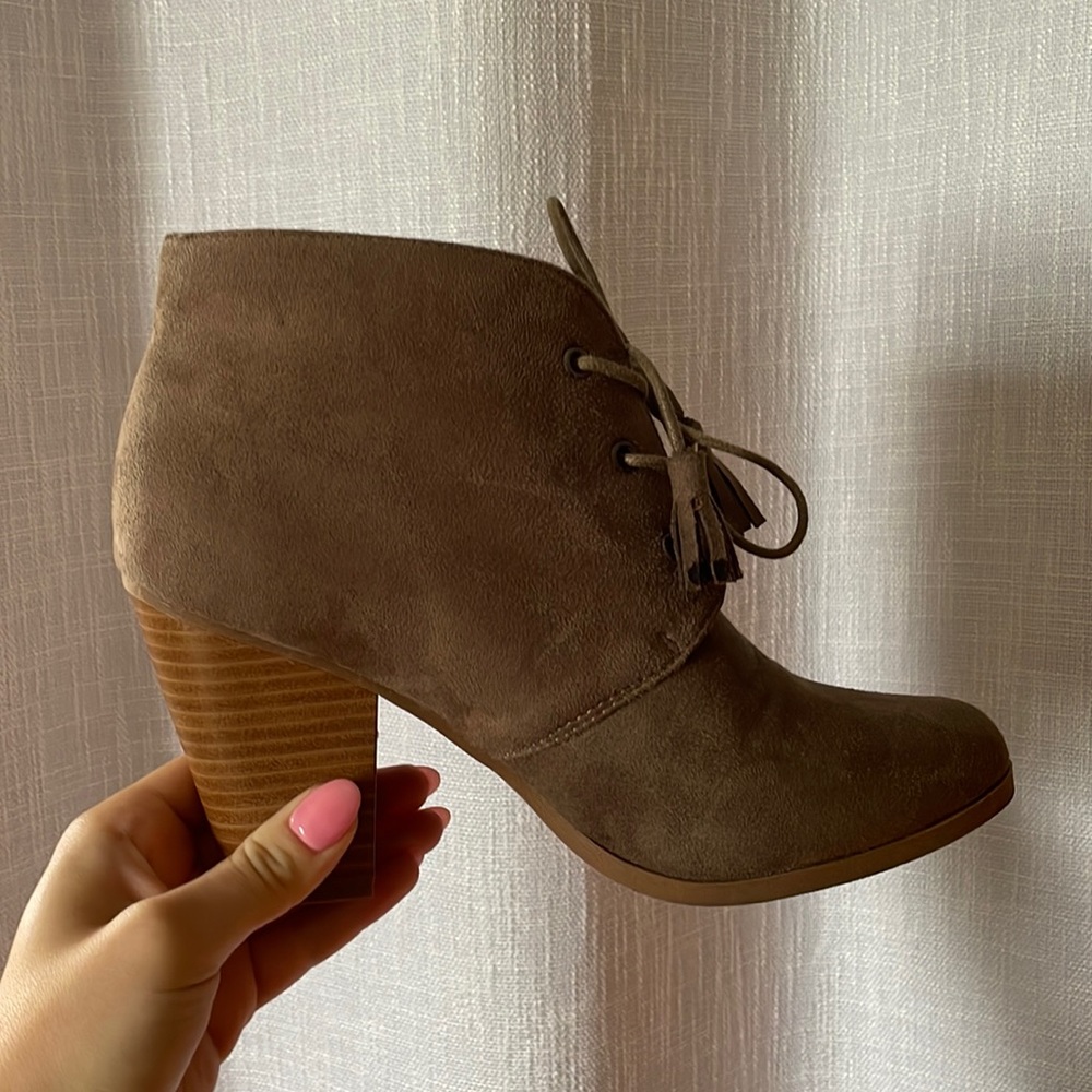 JG brown booties with tassels
